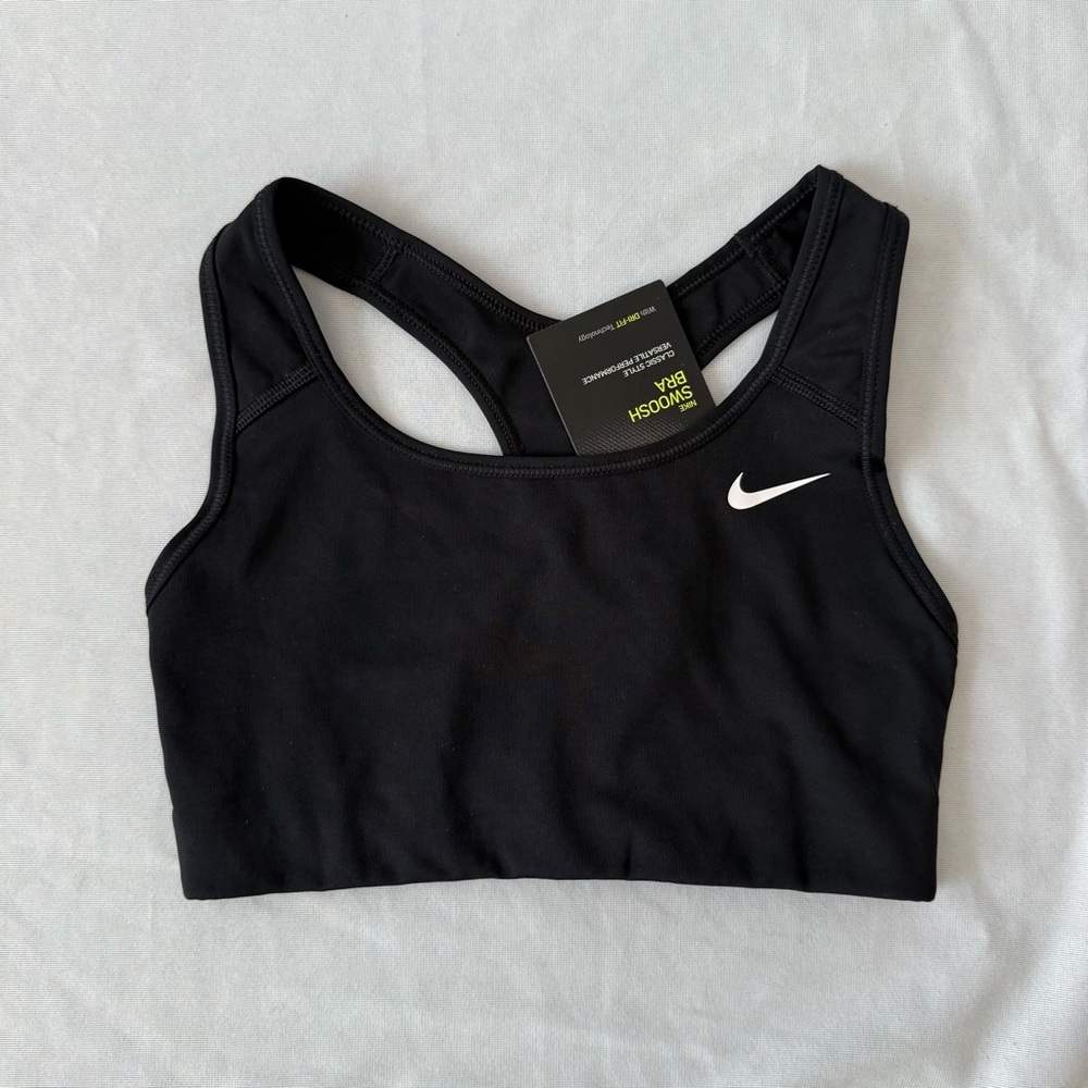 Nike Swoosh Dri-FIT Black Sports Bra Size XS